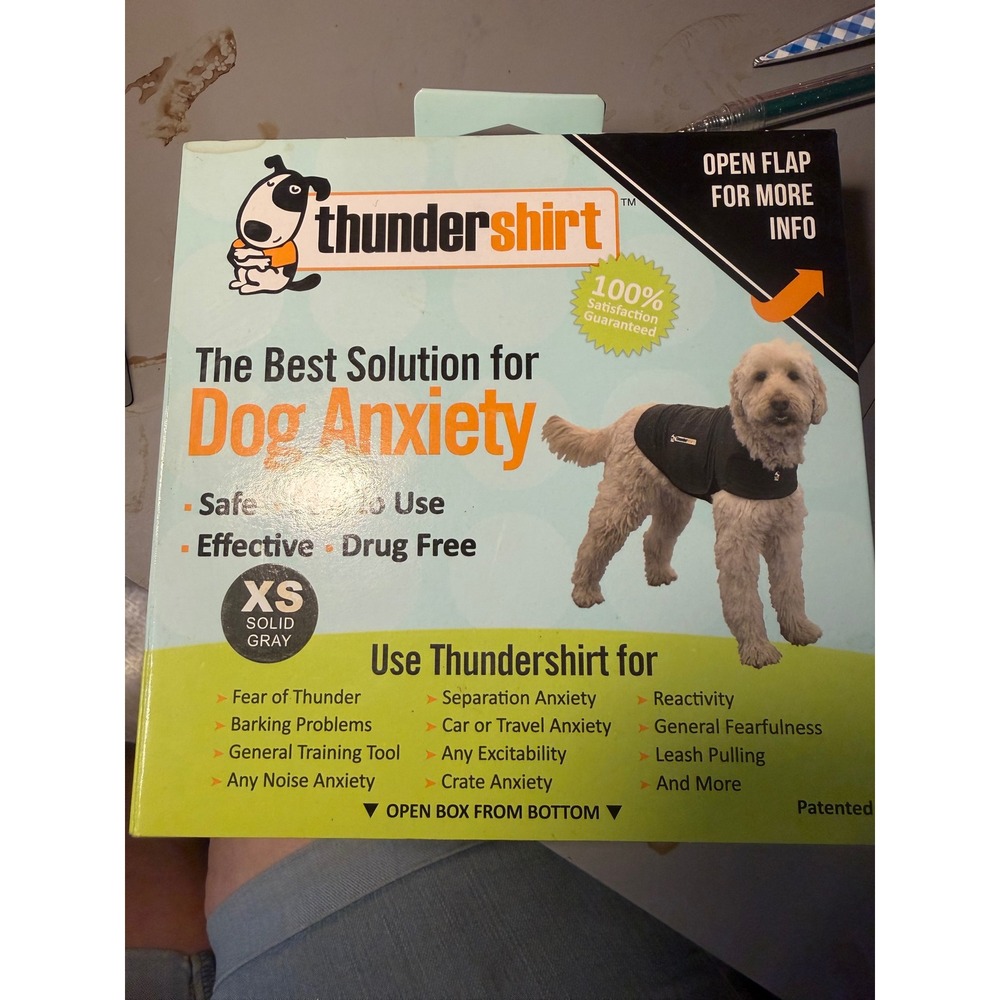 ThunderShirt Dog Anxiety Vest Heather Gray XS Calming Wrap HGXS-T01